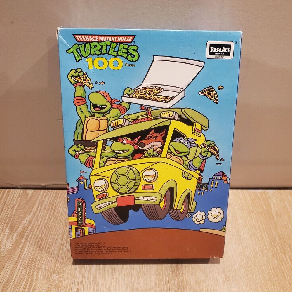 BRAND NEW TMNT Ninja Turtles RoseArt Jigsaw 100 Pieces Pizza Wagon Puzzle 1990